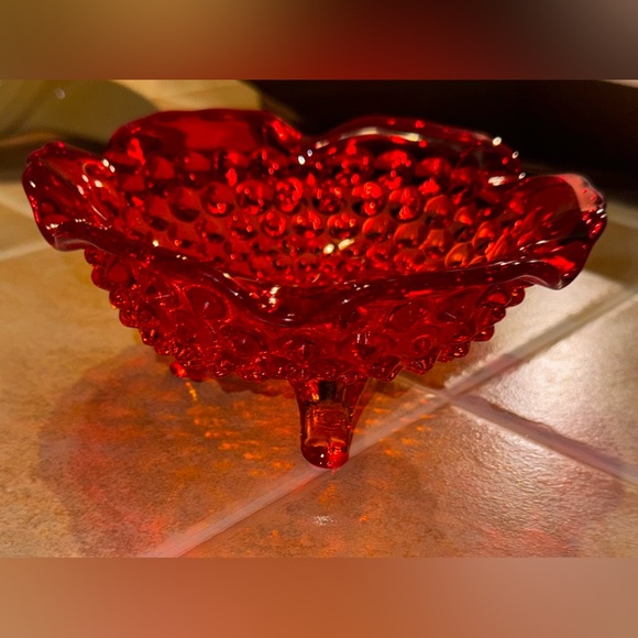 Fenton Amberina Hobnail Footed Bowl✨ - Picture 12 of 16